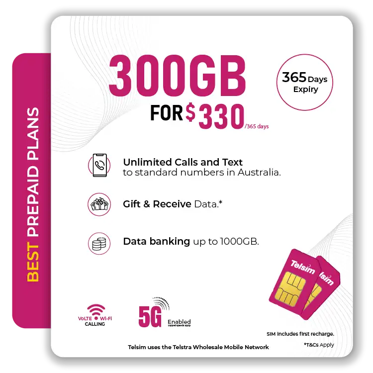 TelsimPrepaidPlan300GB - Telsim