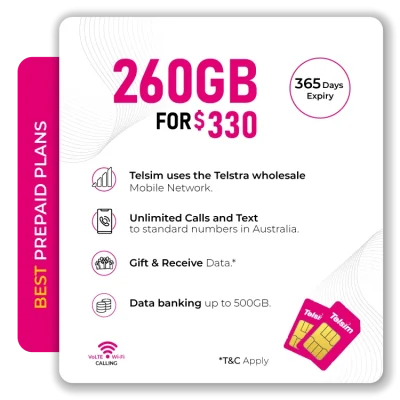 Telsim 260 GB Prepaid Plan Best SIM Plan