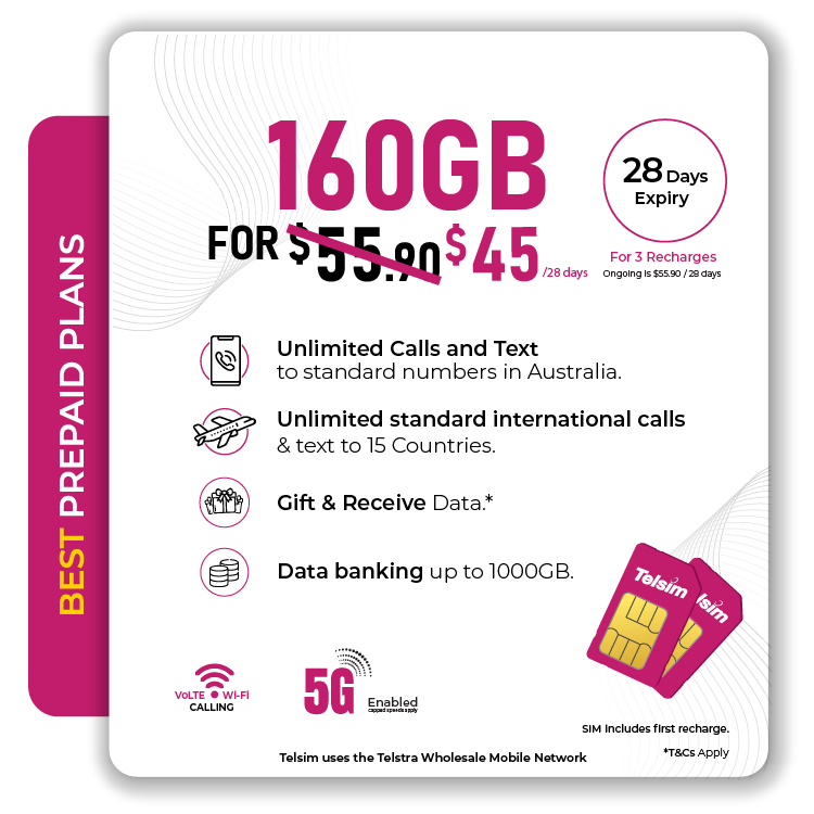 TelsimPrepaidPlan160GB - Telsim