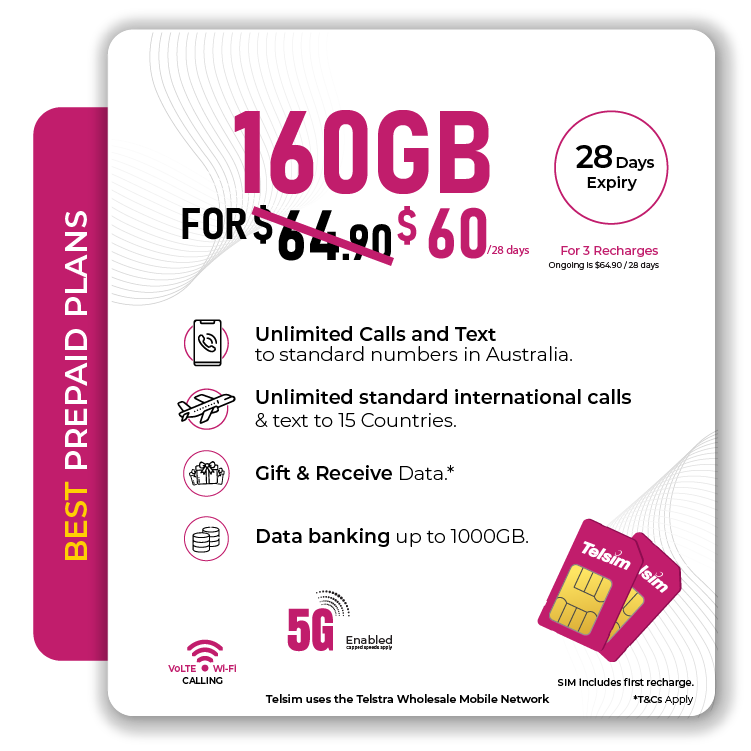 TelsimPrepaidPlan160GB - Telsim