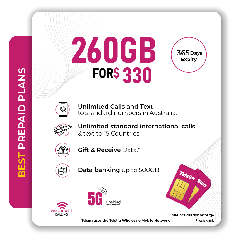 TelsimPrepaidPlan260GB - Telsim