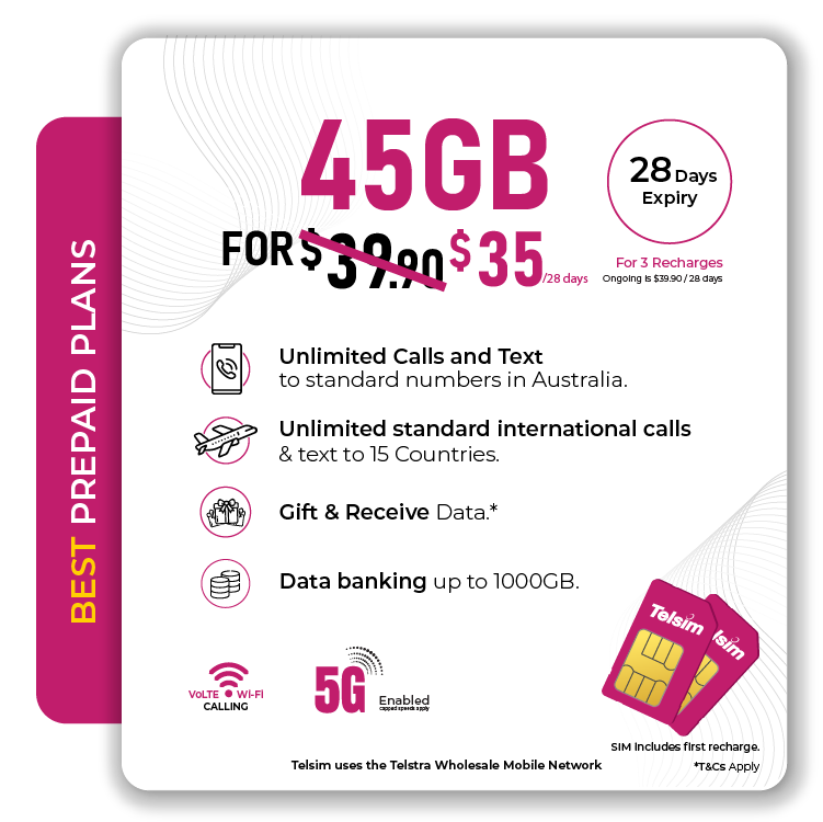TelsimPrepaidPlan45GB - Telsim